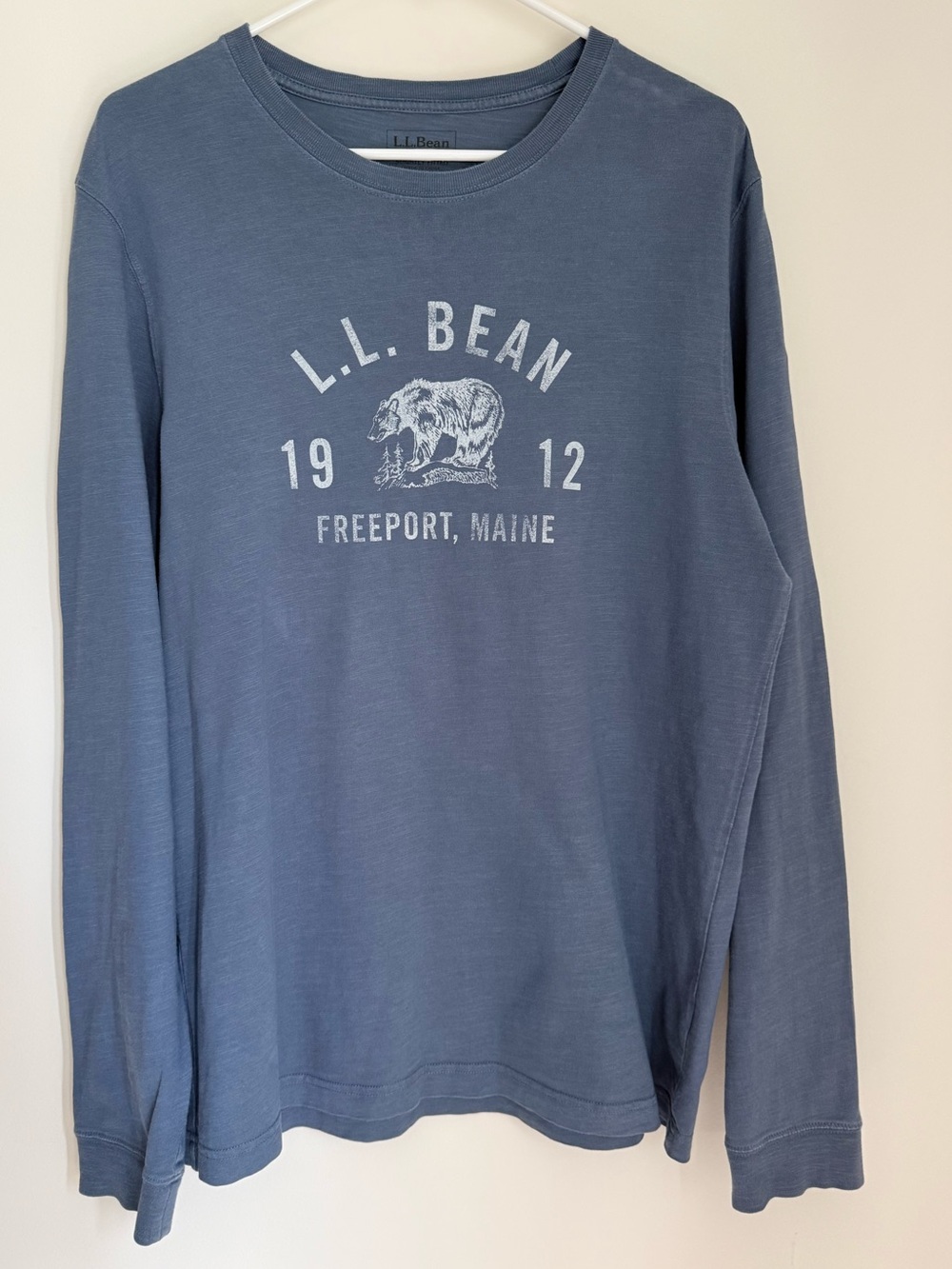 Men’s L.L. Bean Long-Sleeve Graphic Tee in Dusty Blue